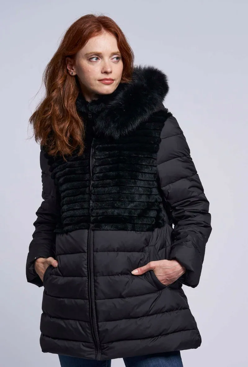 415 Down rabbit and fox topper   Winter Sale $250