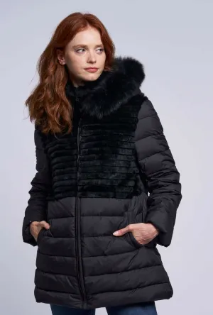 415 Down rabbit and fox topper   Winter Sale $250