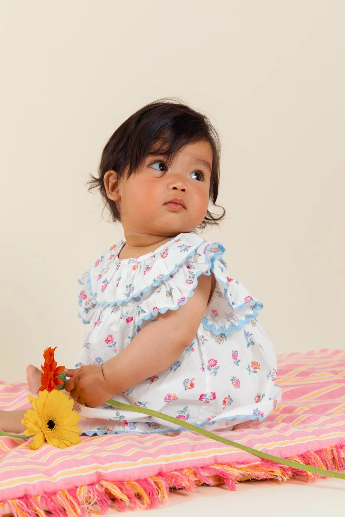 Anusha White Felicita Flower Romper
