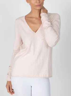 ATM - V-Neck Sweater in Pink Camellia