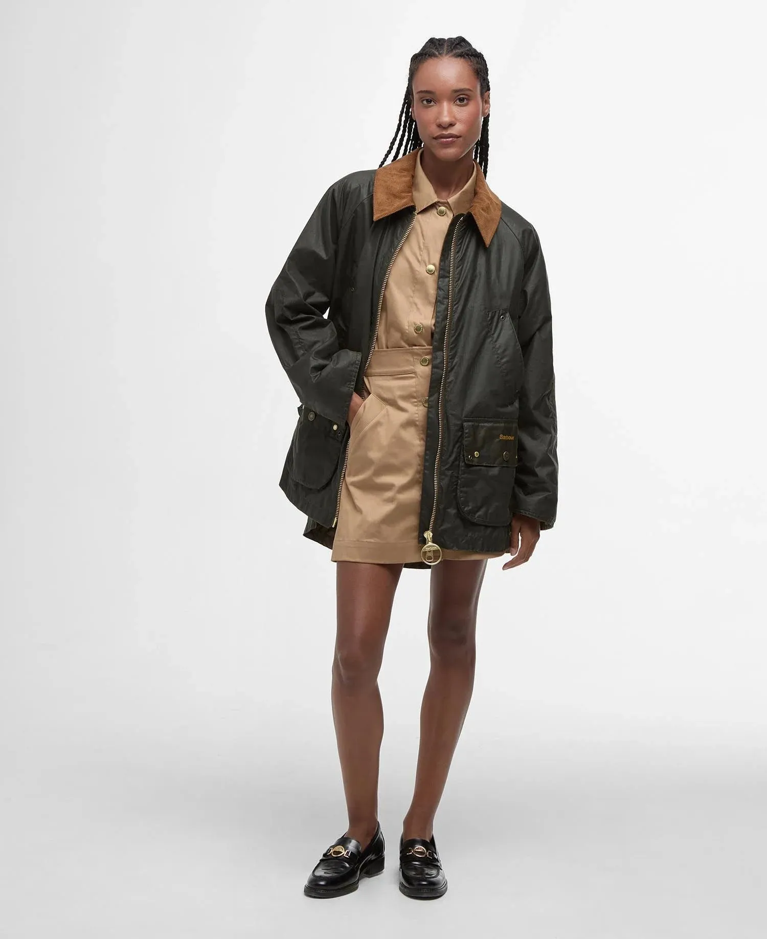 Barbour Green Raelynn wax coat - Olive