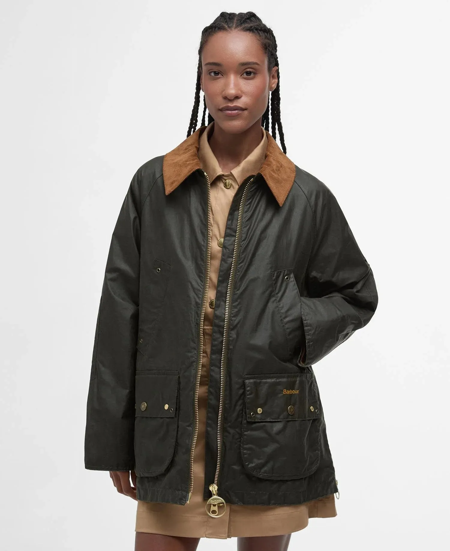 Barbour Green Raelynn wax coat - Olive