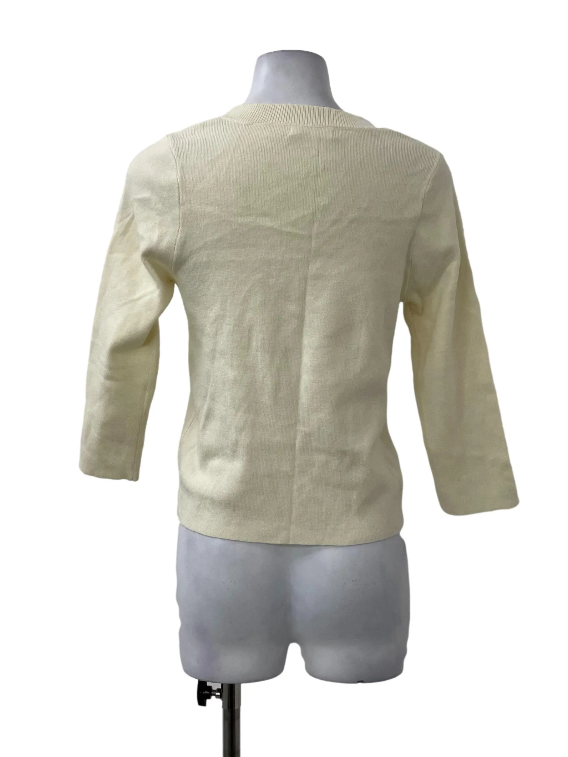 Beige Knitted Square Neck Top