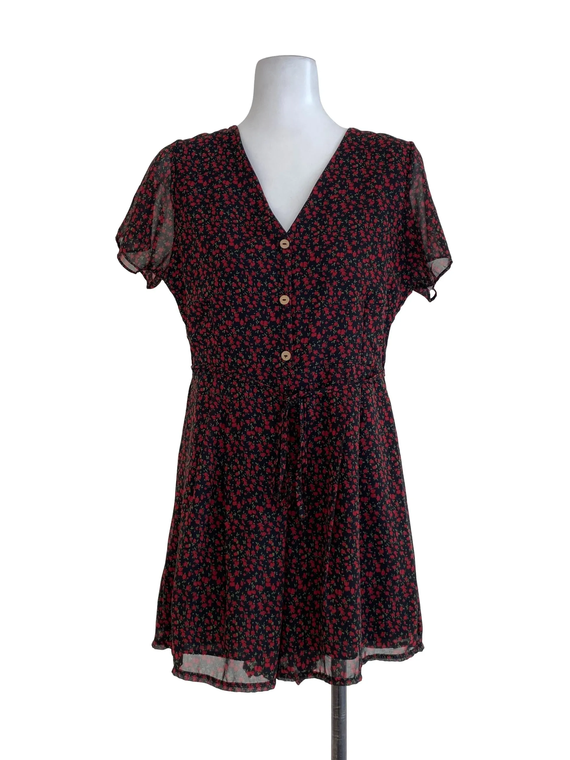 Black Floral Rompers Overall