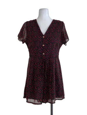 Black Floral Rompers Overall