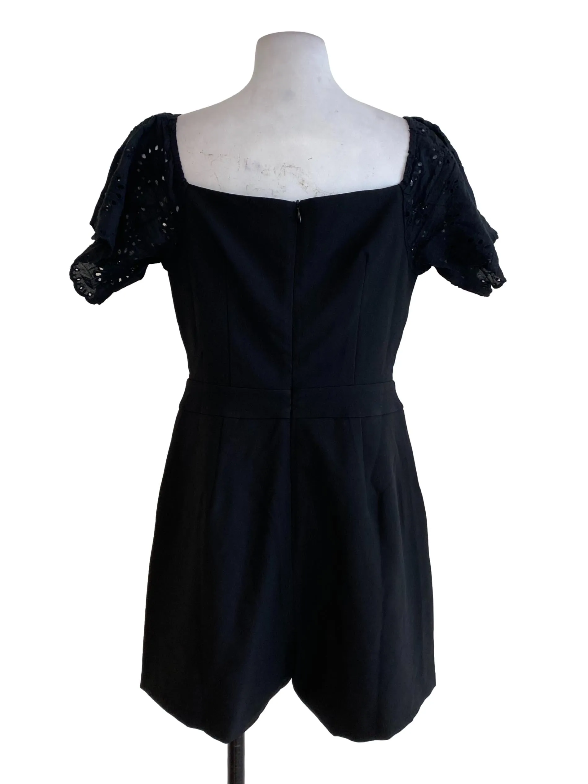 Black Floral Sleeve Rompers