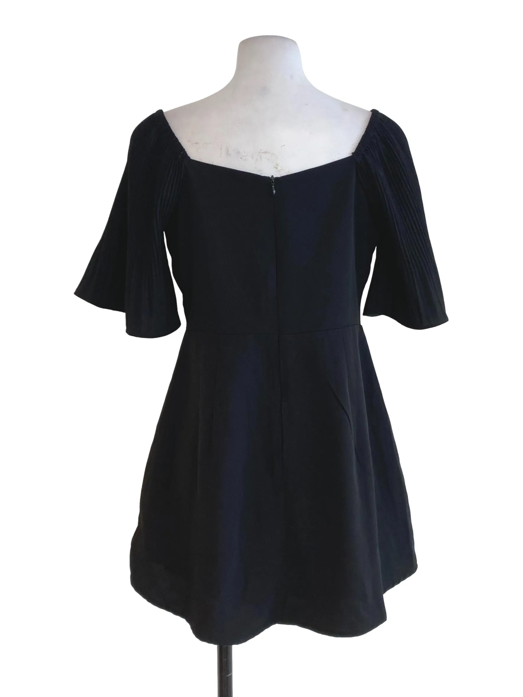 Black Half Pleated Rompers