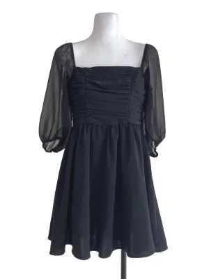 Black Half Pleated Rompers