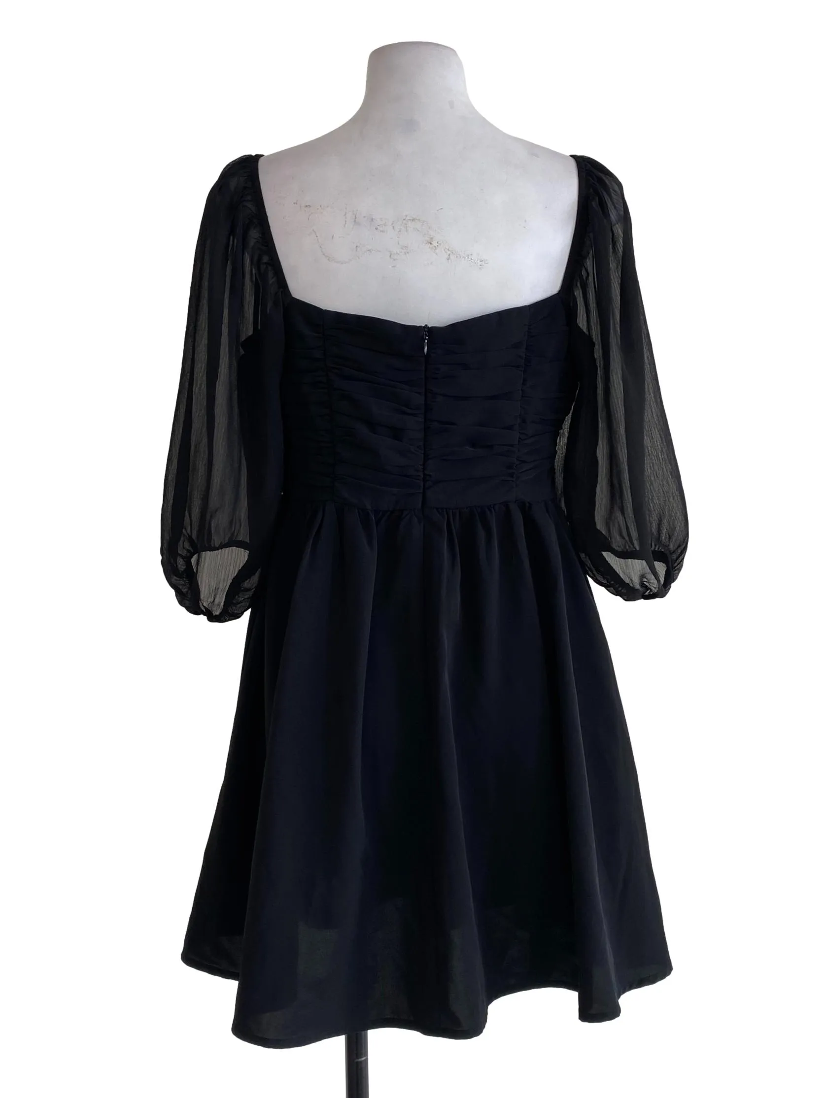 Black Half Pleated Rompers