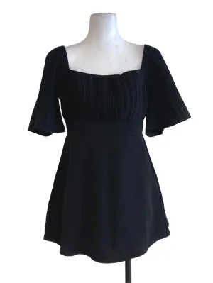 Black Half Pleated Rompers