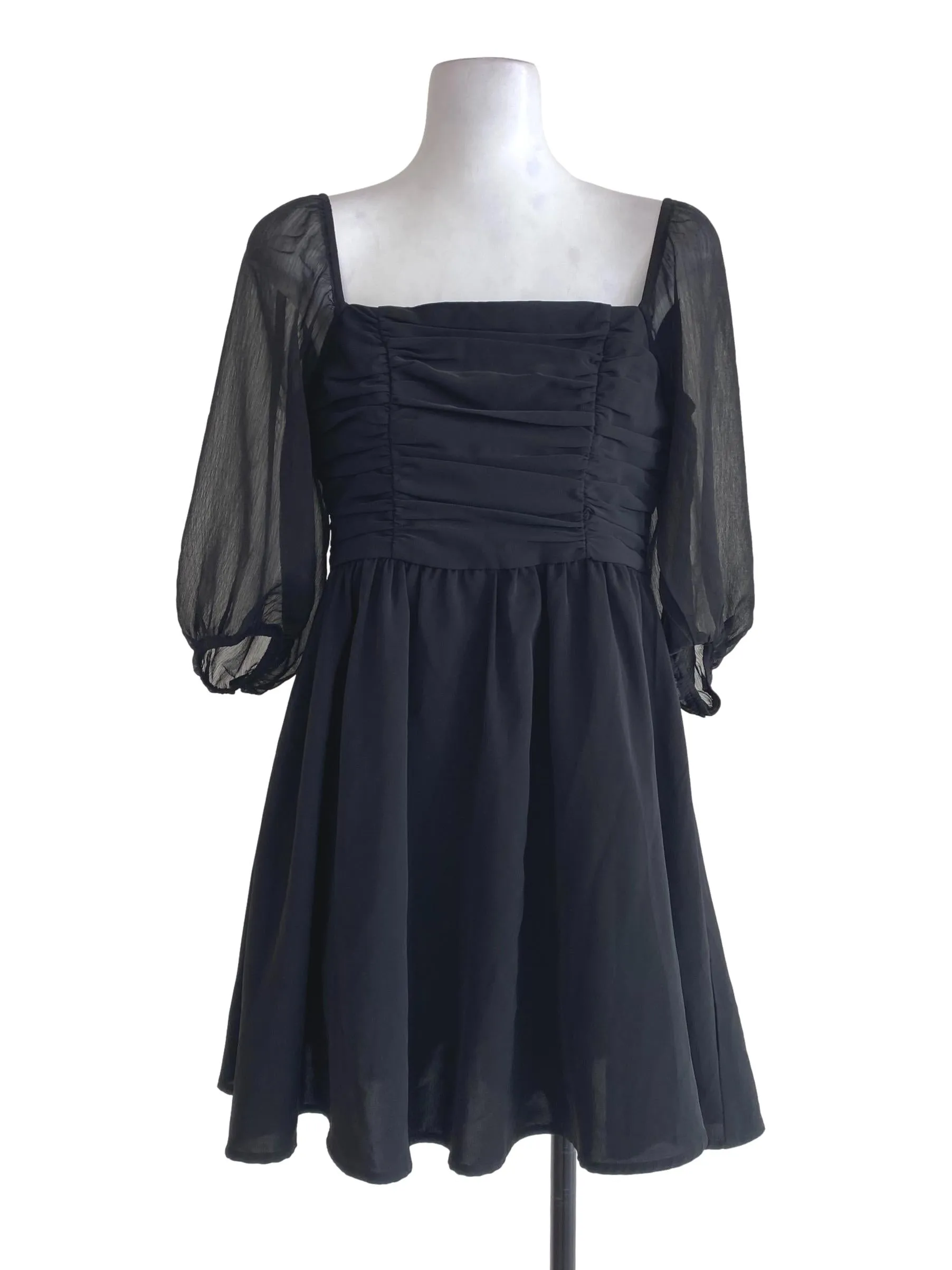 Black Half Pleated Rompers