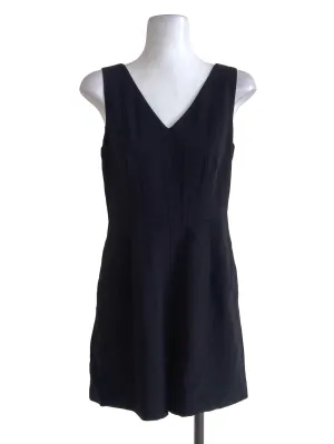Black Plain Sleeveless Rompers