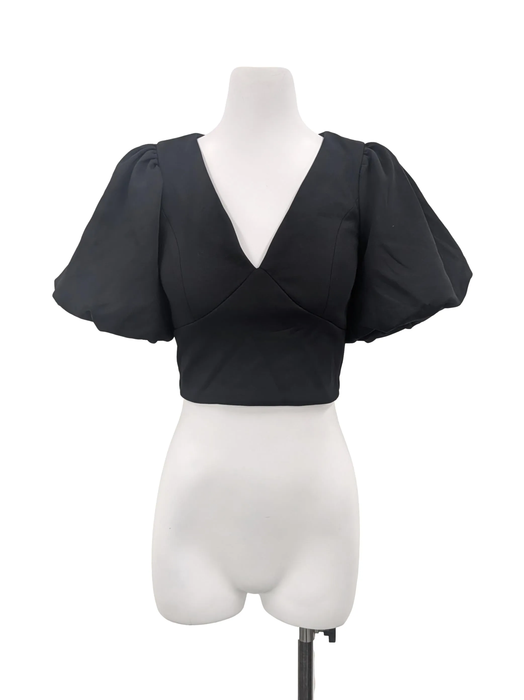 Black Puffy Sleeve Top