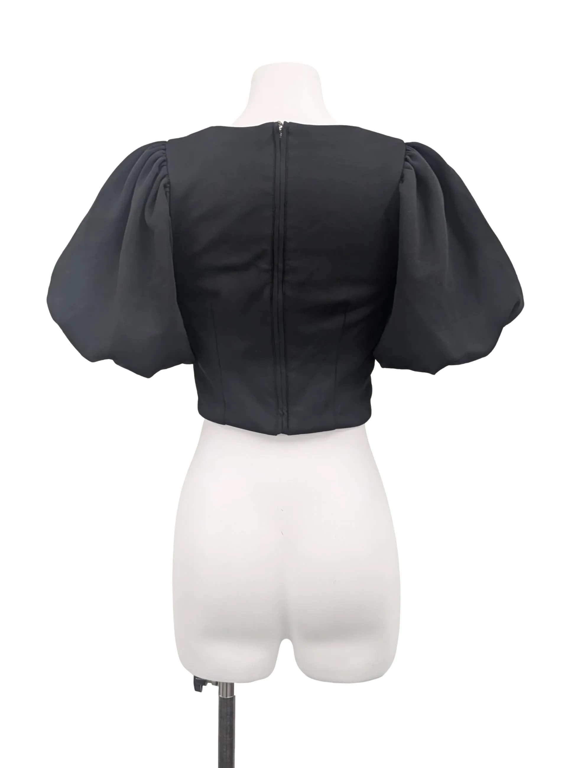 Black Puffy Sleeve Top