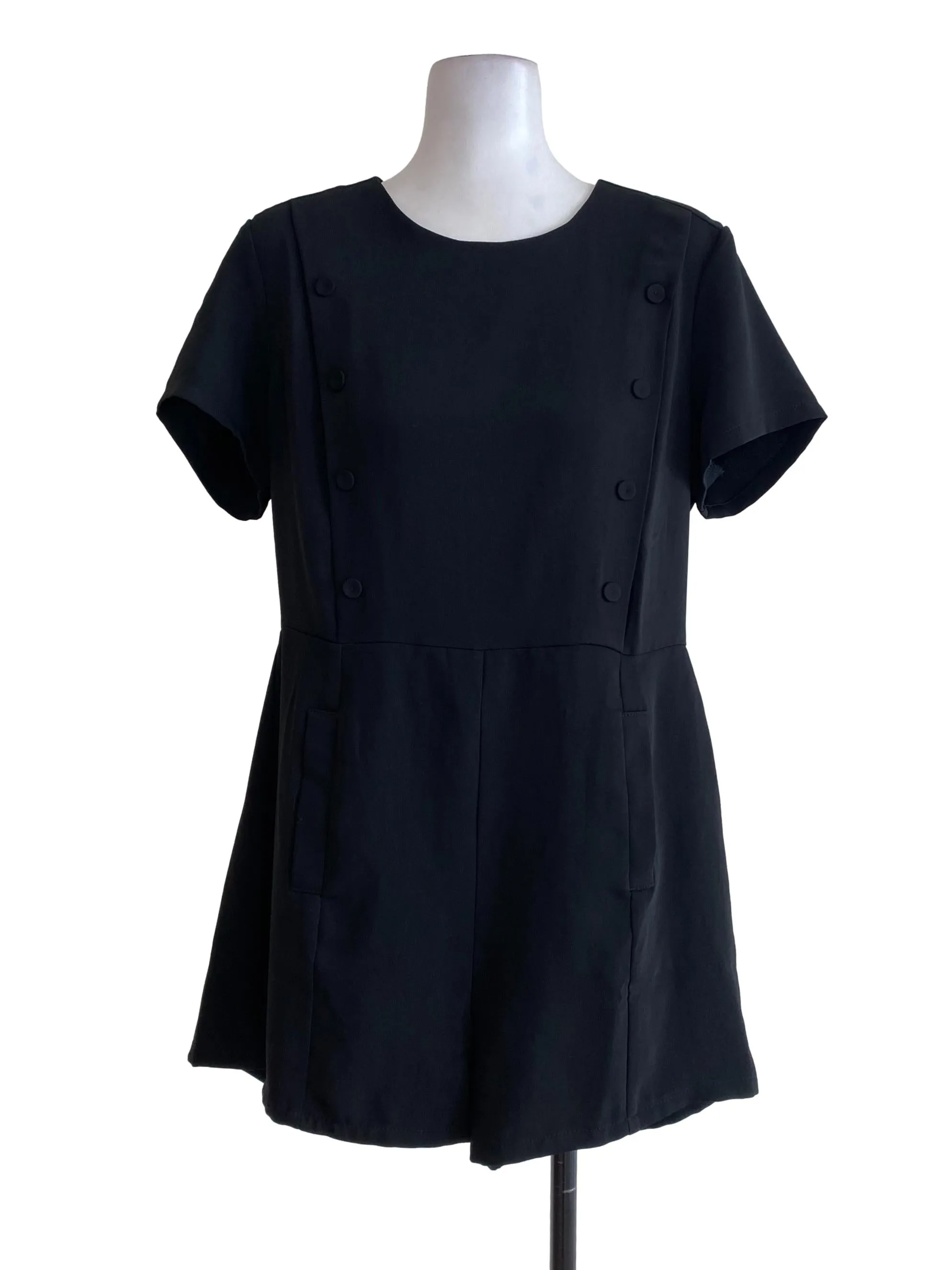 Black Sabrina Neck Rompers