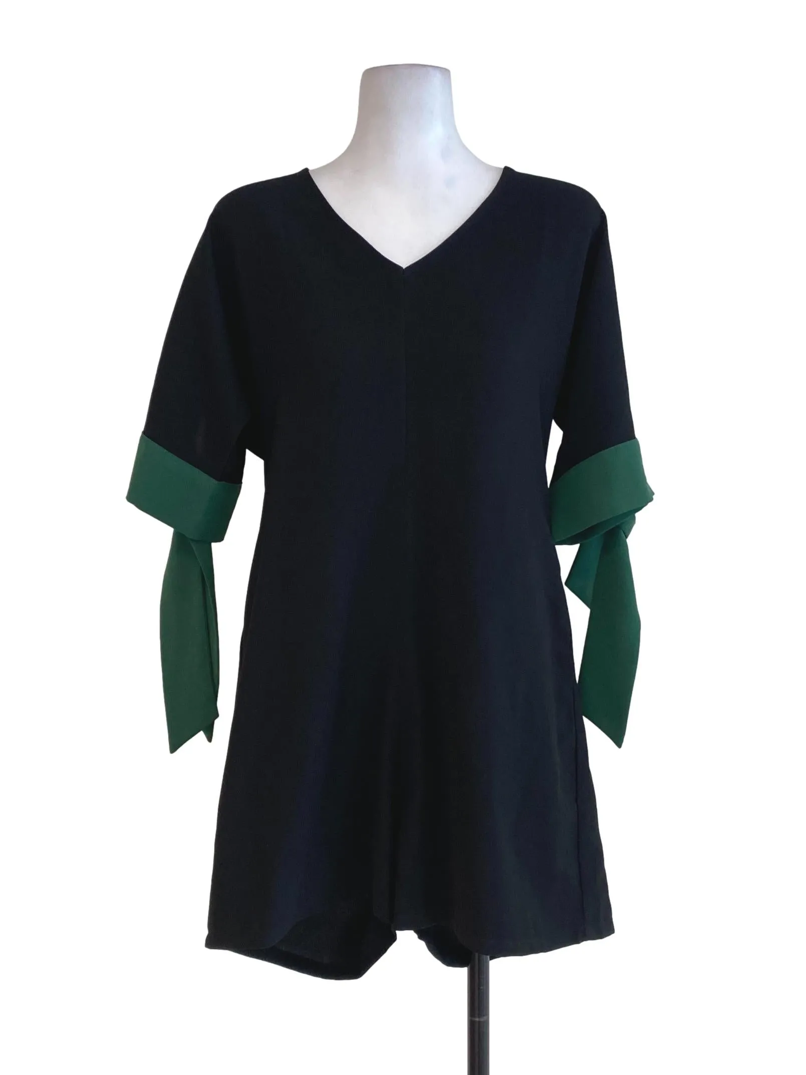 Black V Neck Rompers