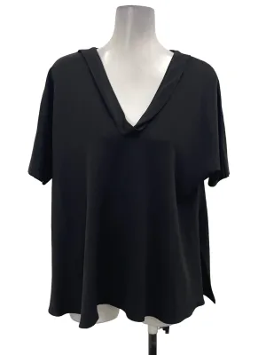Black V-Neck Sleeve Top