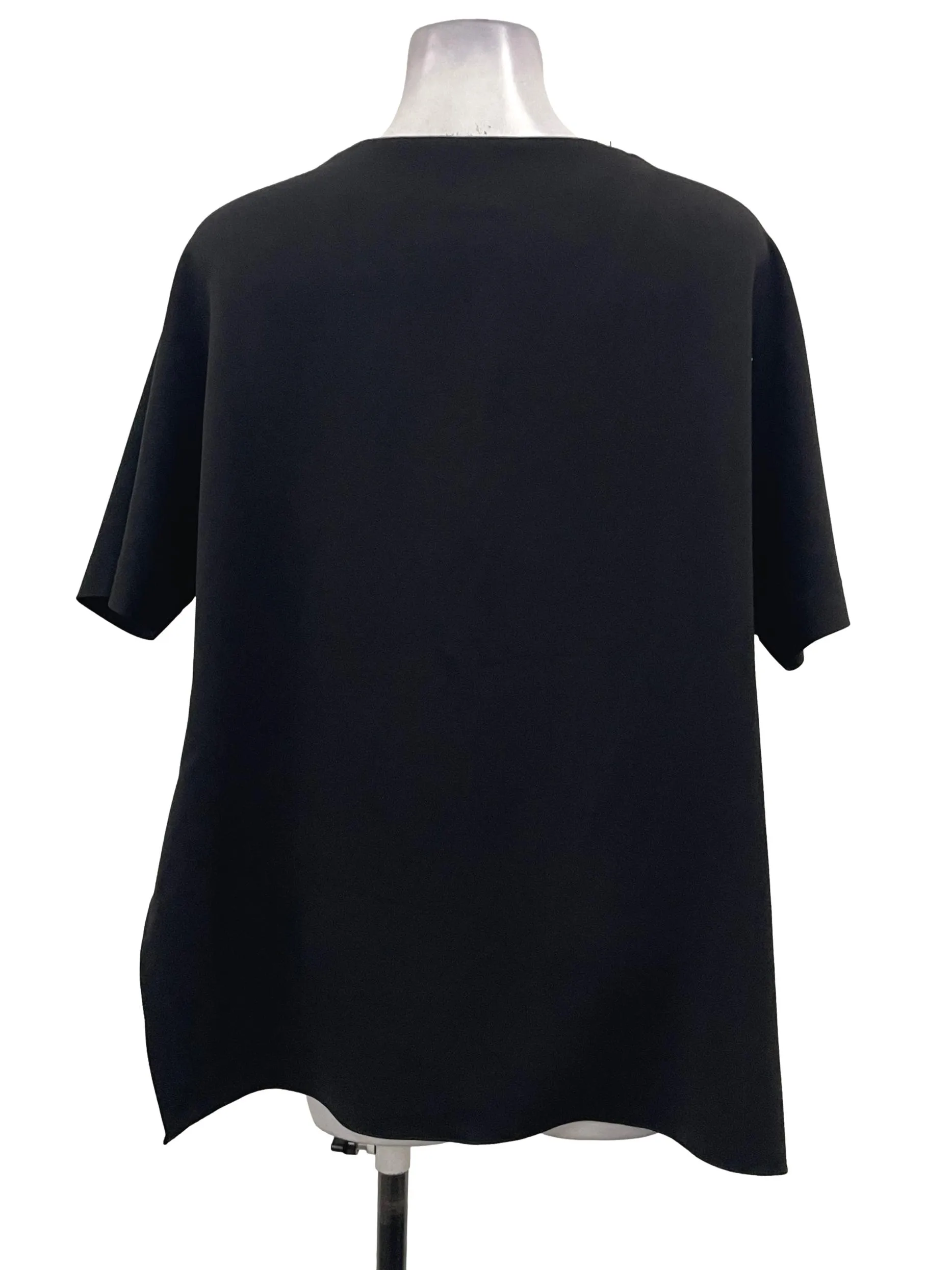 Black V-Neck Sleeve Top