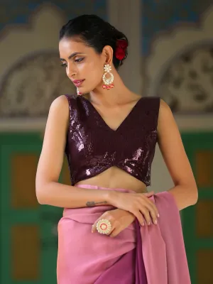 Blouse - Wine Sequin Sleeveless