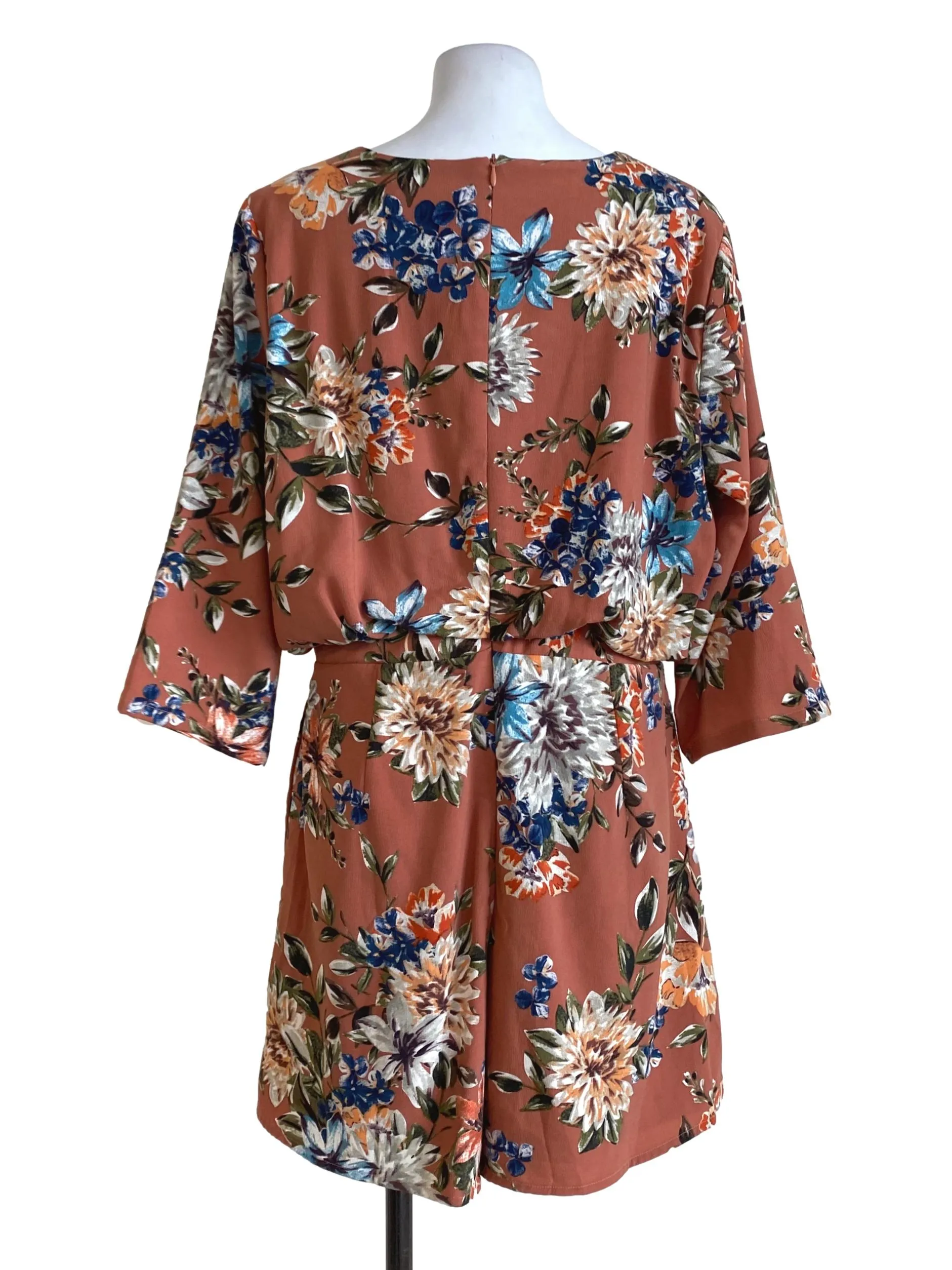 Blush Floral V Neck Rompers TCL