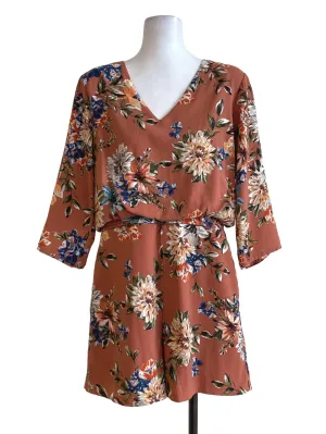 Blush Floral V Neck Rompers TCL
