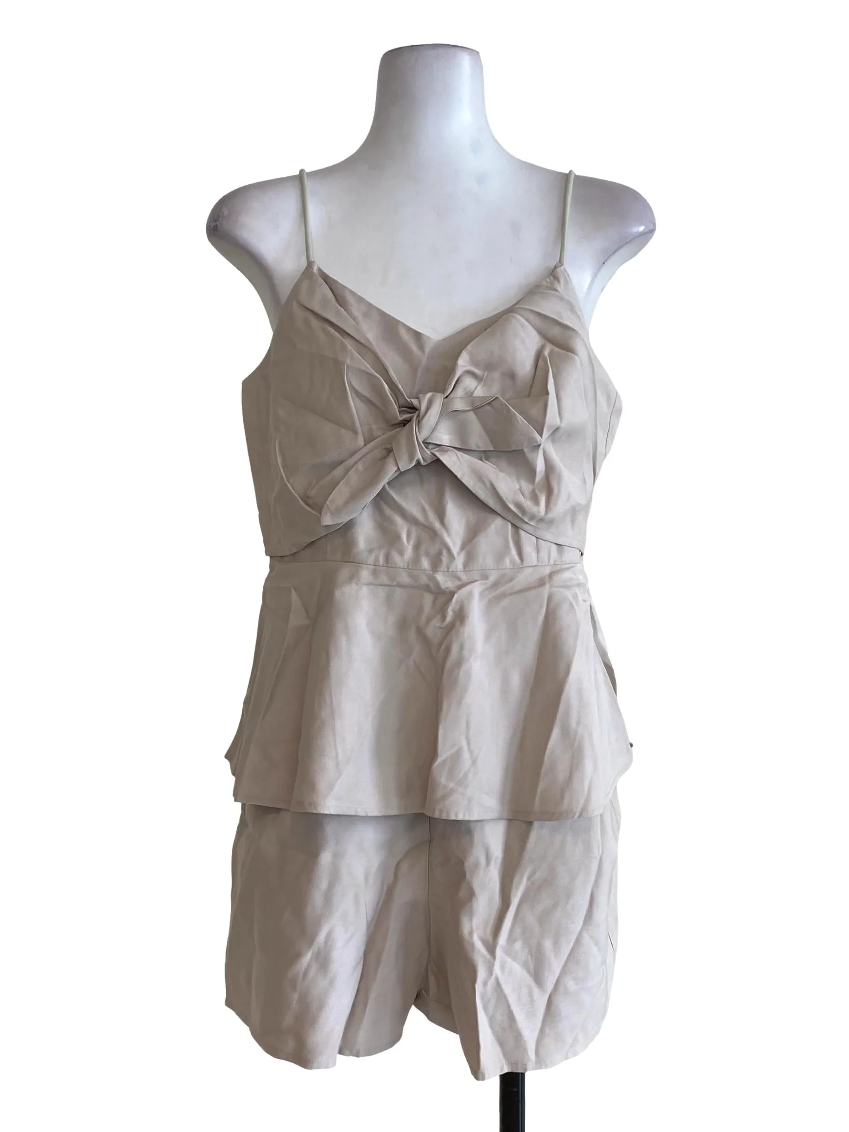 Bone Twill Layered Rompers LB