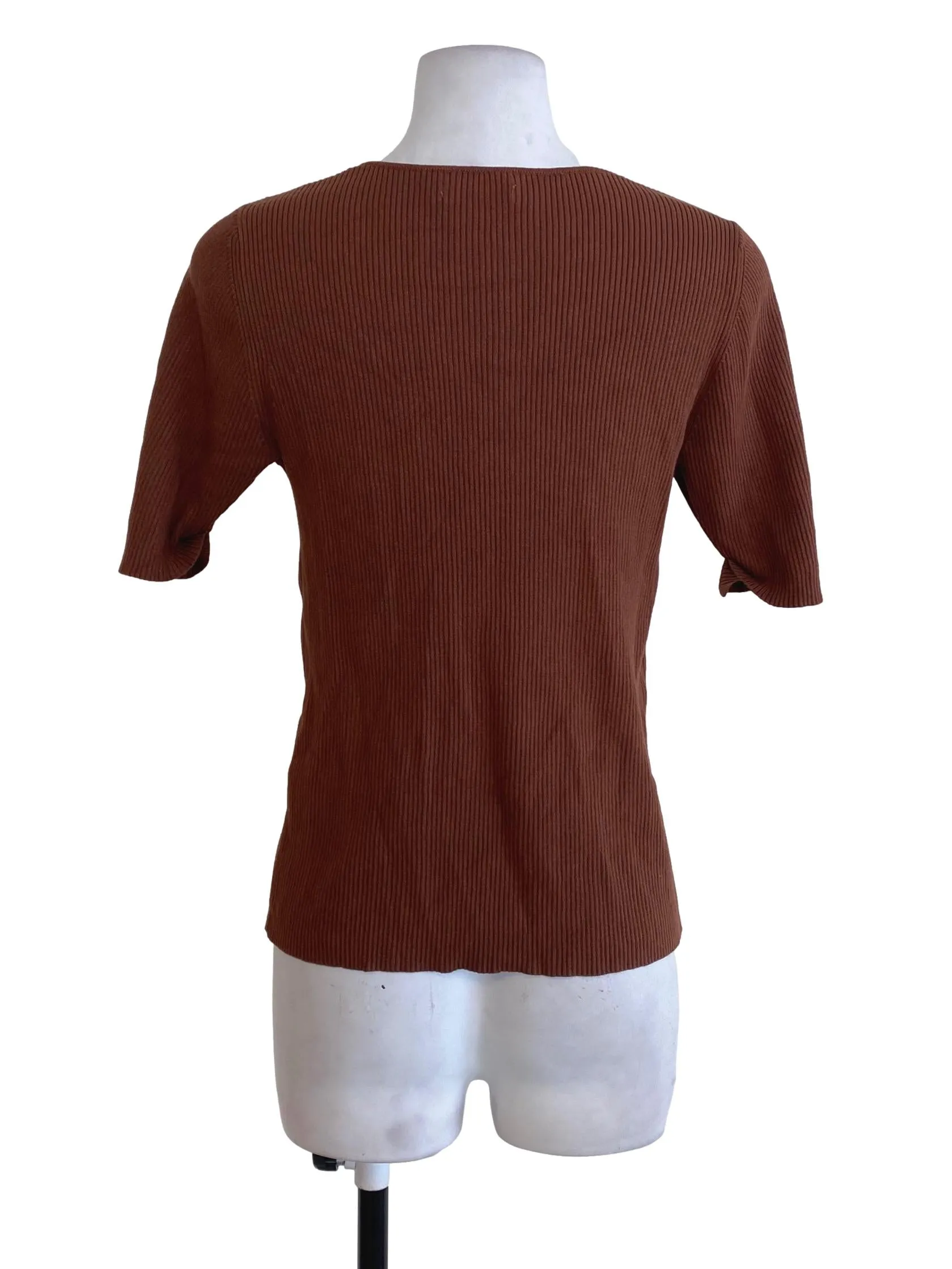 Brown Knit Top TWL