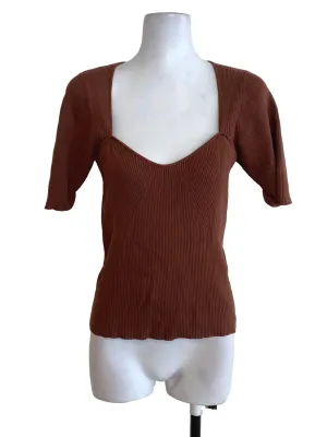 Brown Knit Top TWL