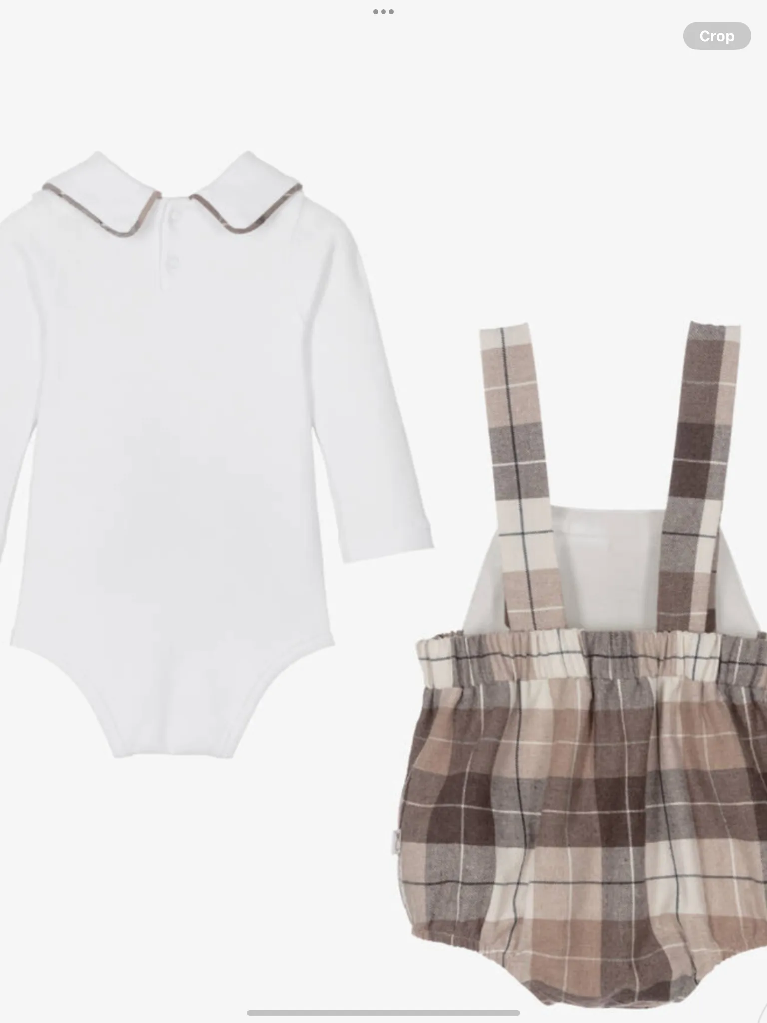 Caramelo kids woven check bib and brace 1024630