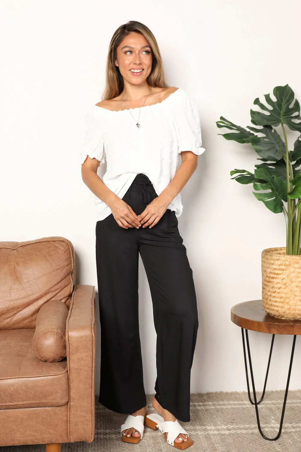 Carrie Swiss Dot Puff Sleeve Square Neck Blouse - Online Exclusive