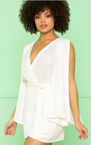 Classy Open Shoulder White Rompers