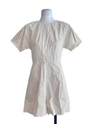 Cream Puffed Sleeves Rompers