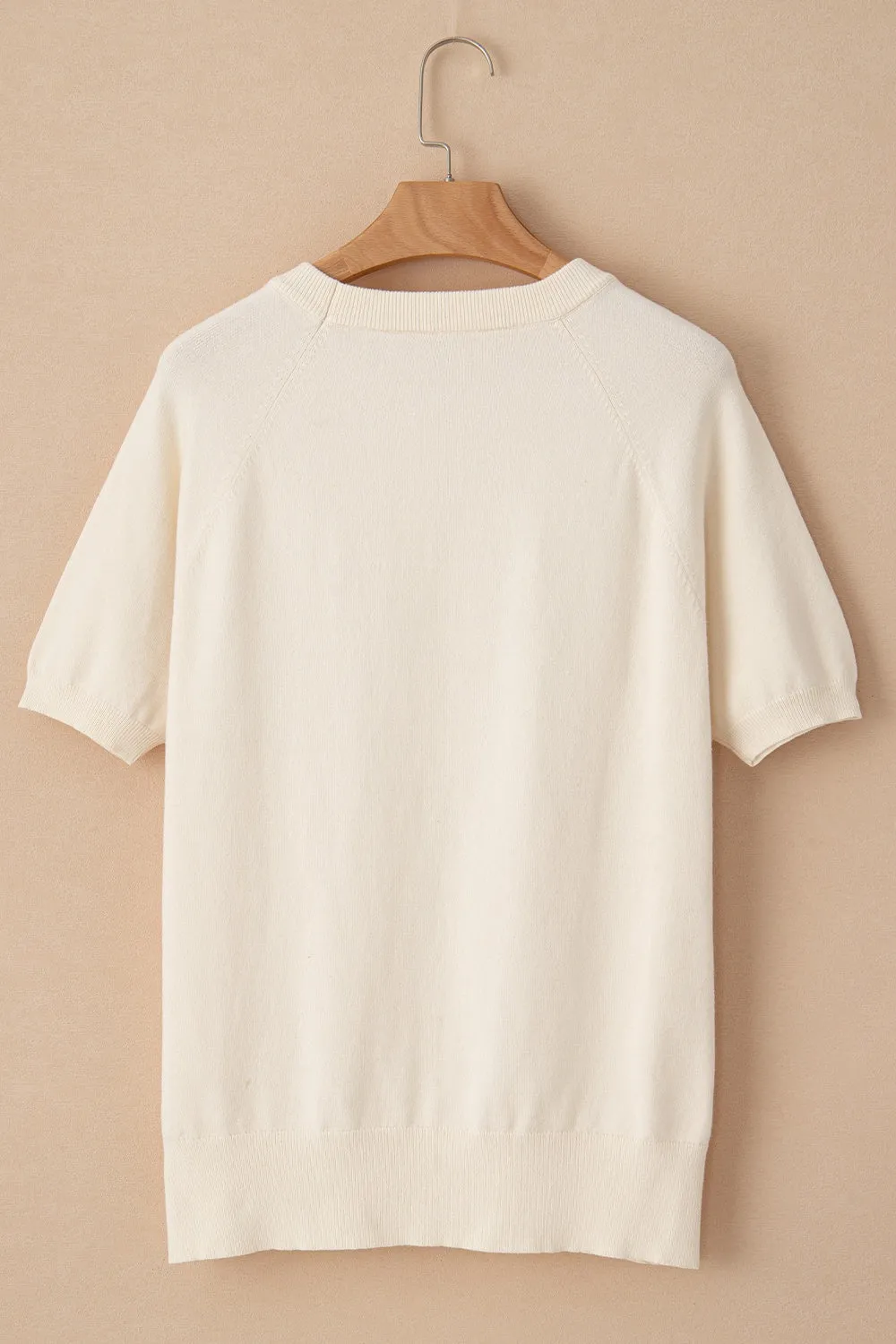 Dani Daisy Round Neck Short Sleeve Knit Top