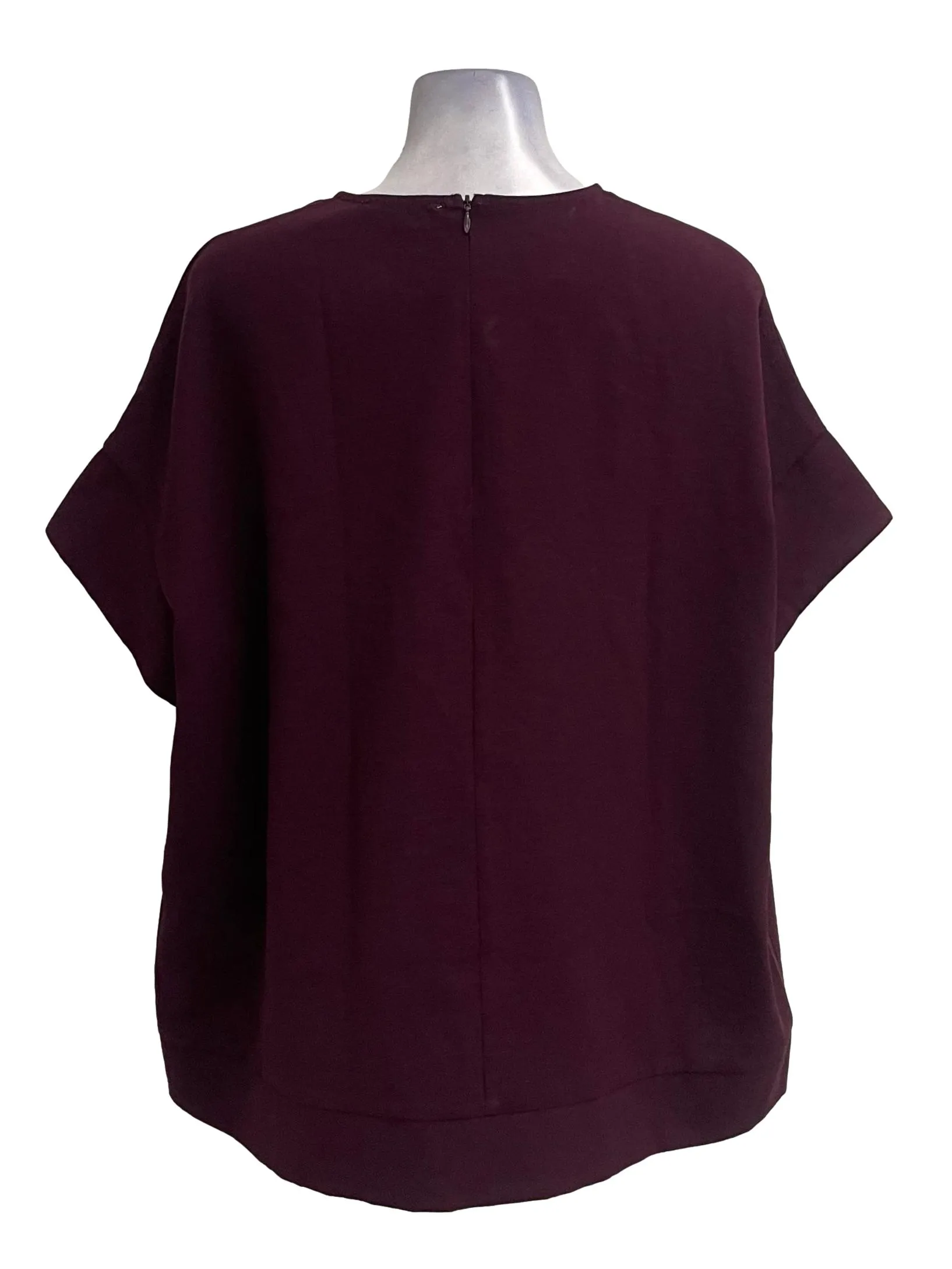 Dark Purple Round Neck Blouse OSN