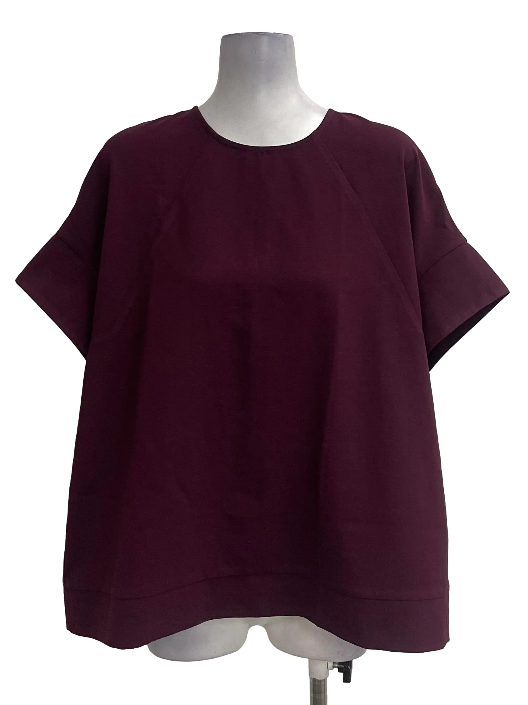 Dark Purple Round Neck Blouse OSN