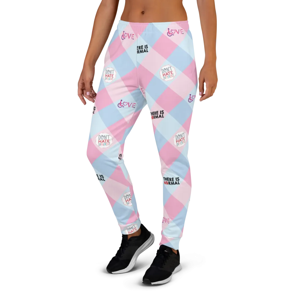 Disability Themed Small Patchwork (Women's Joggers) Pastel Colors