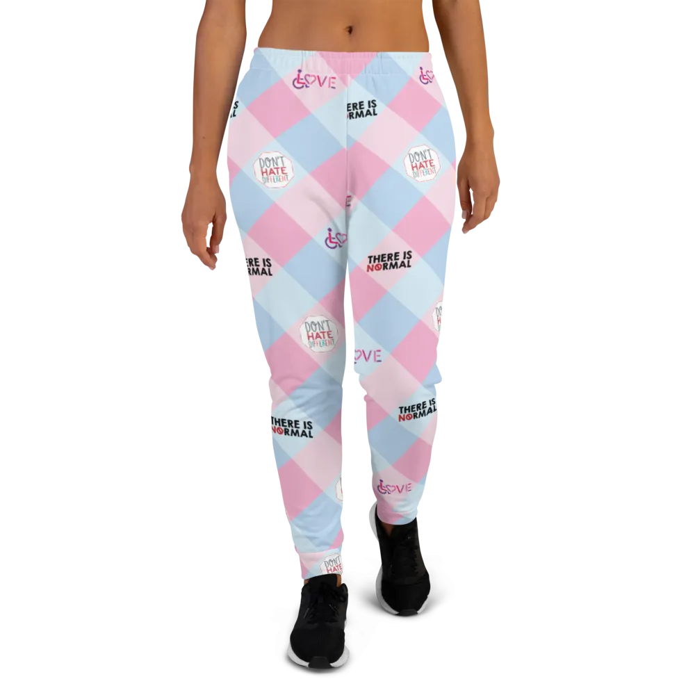 Disability Themed Small Patchwork (Women's Joggers) Pastel Colors