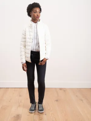 down linen jacket - white