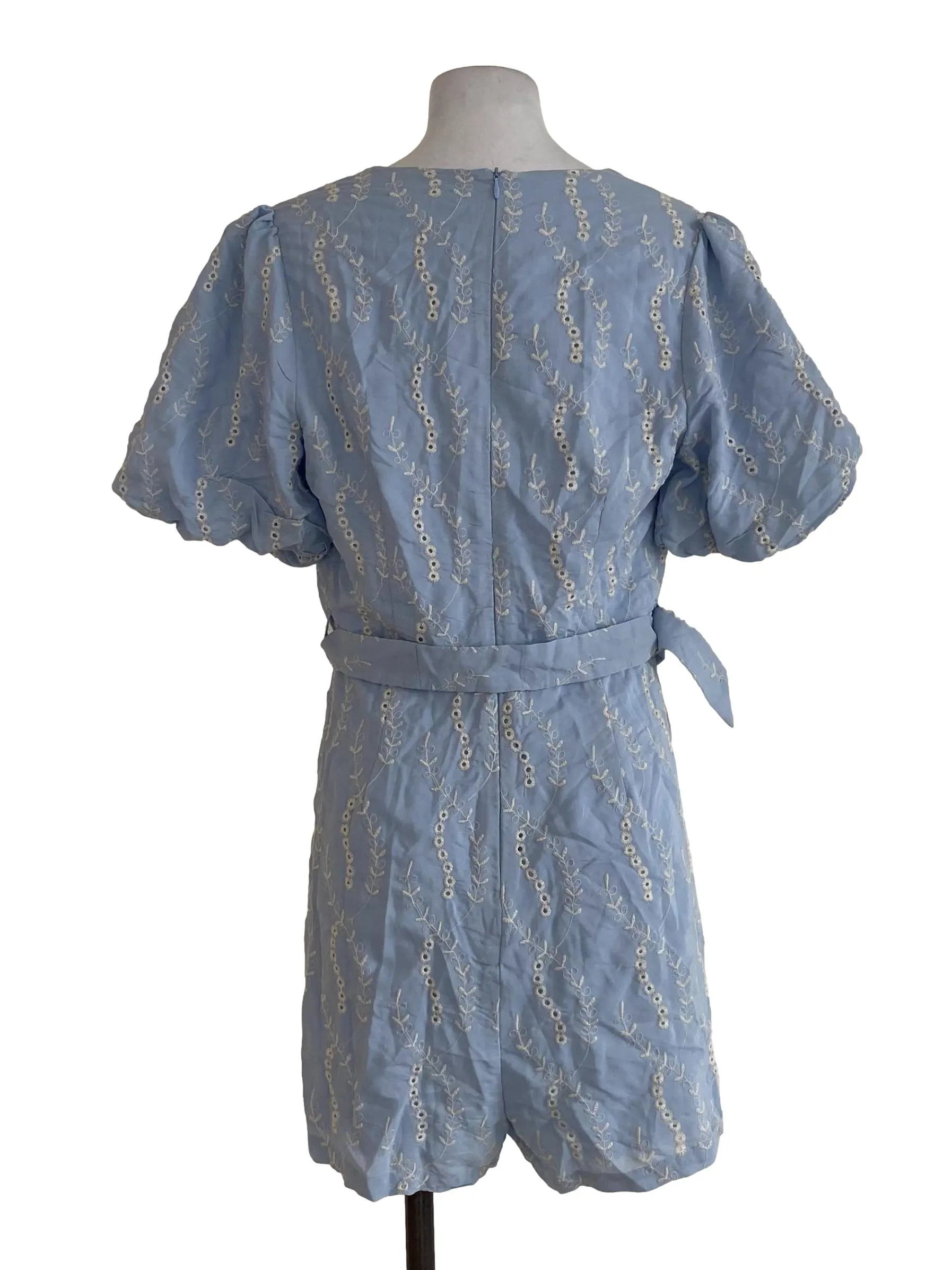 Dusty Blue Embridary Rompers
