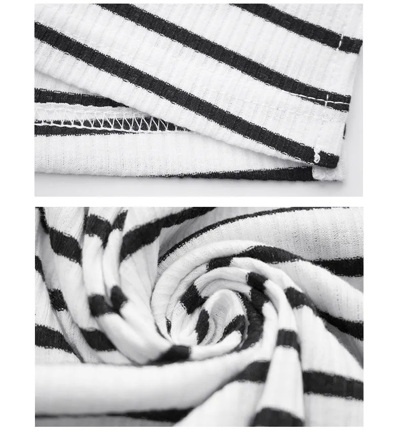 Fashion Large Size Women's Striped Stitching Shirt V-neck Sexy Clothes