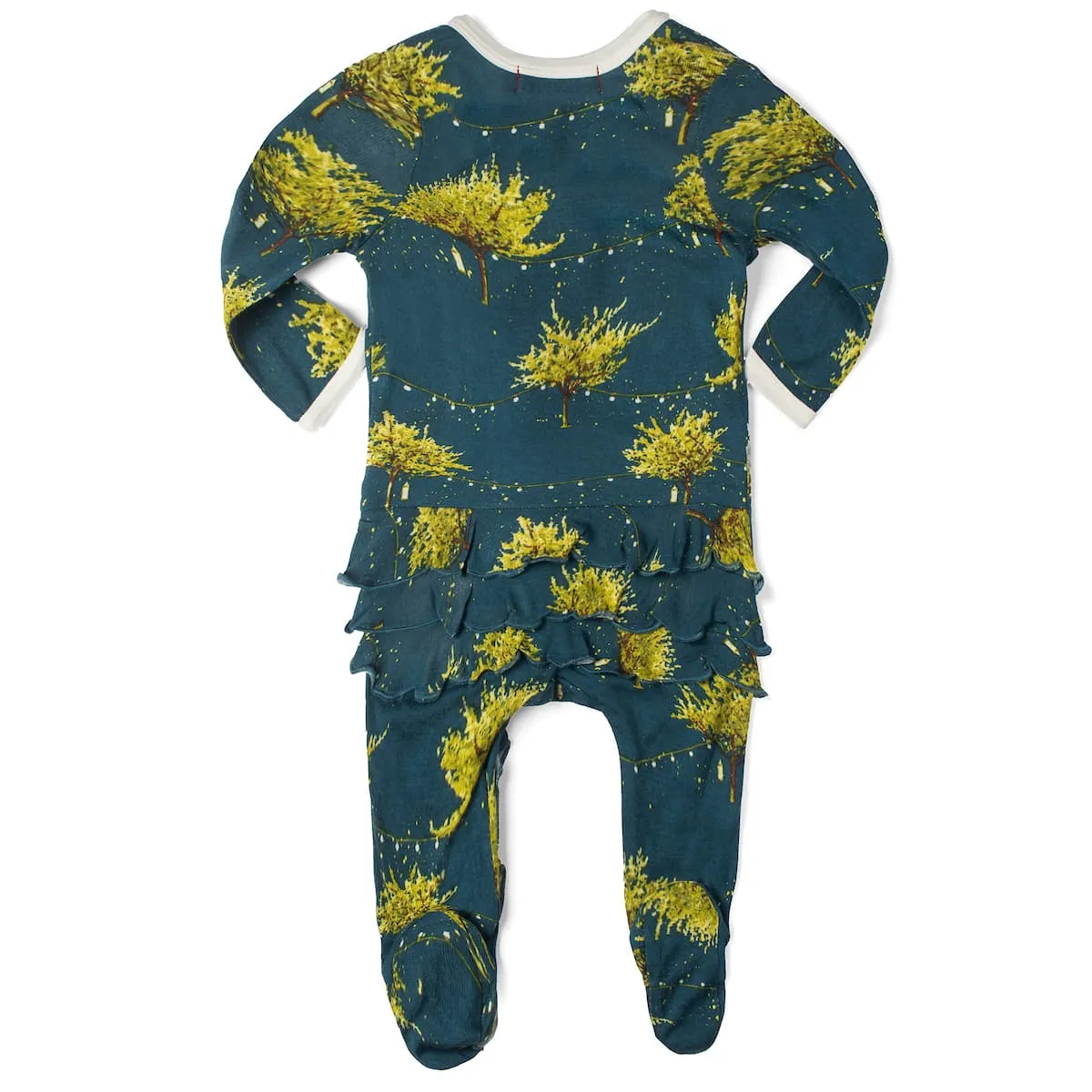 Firefly Bamboo Ruffle Zipper Footed Romper
