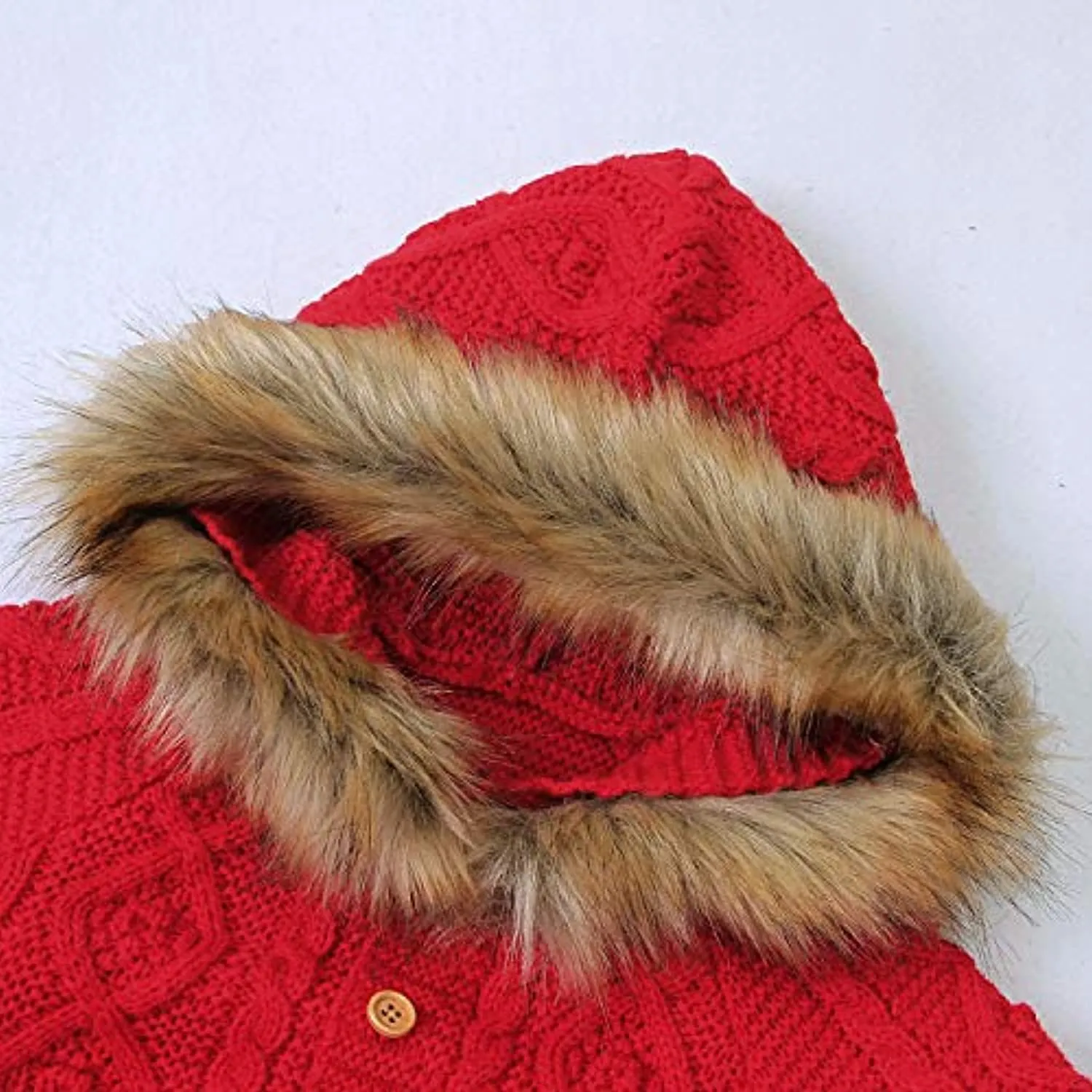 Fur Hooded Sweater Rompers