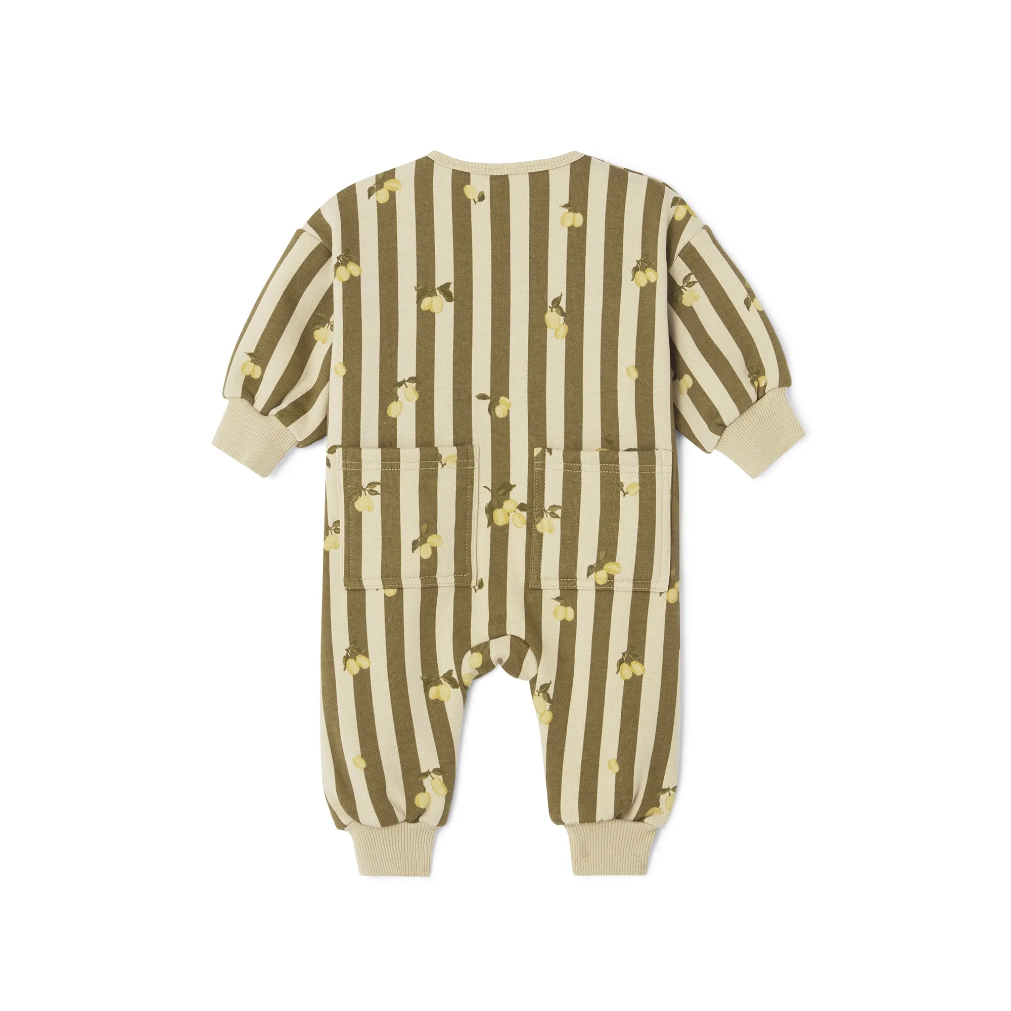 Garbo & Friends Stripe Prune Baby Sweatshirt Onesie