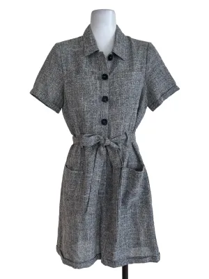 Grey Button Rompers
