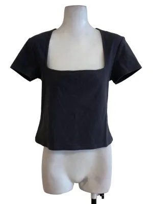 Grey Square Neck Top