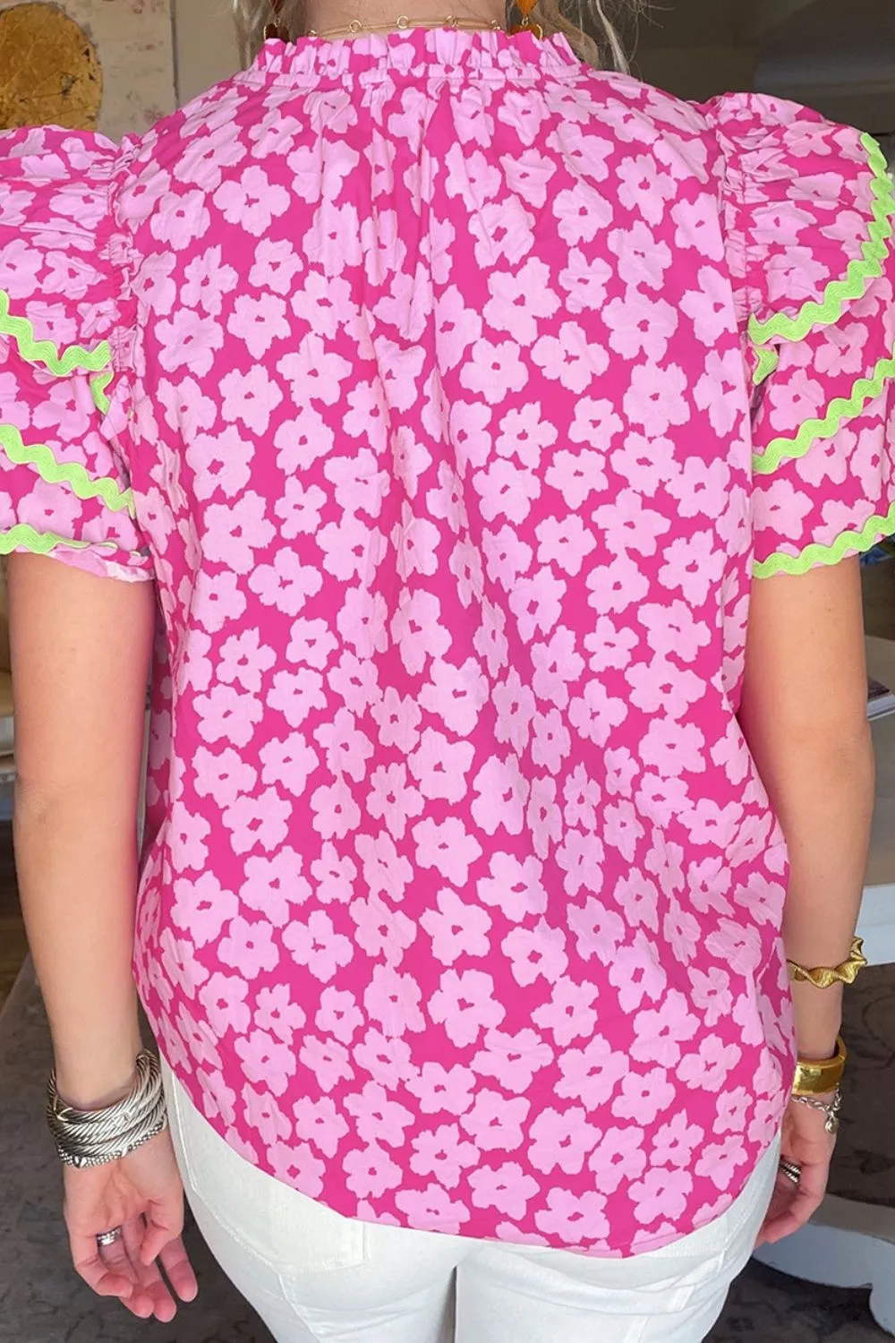 Hunter V-Neck Flounce Sleeve Blouse