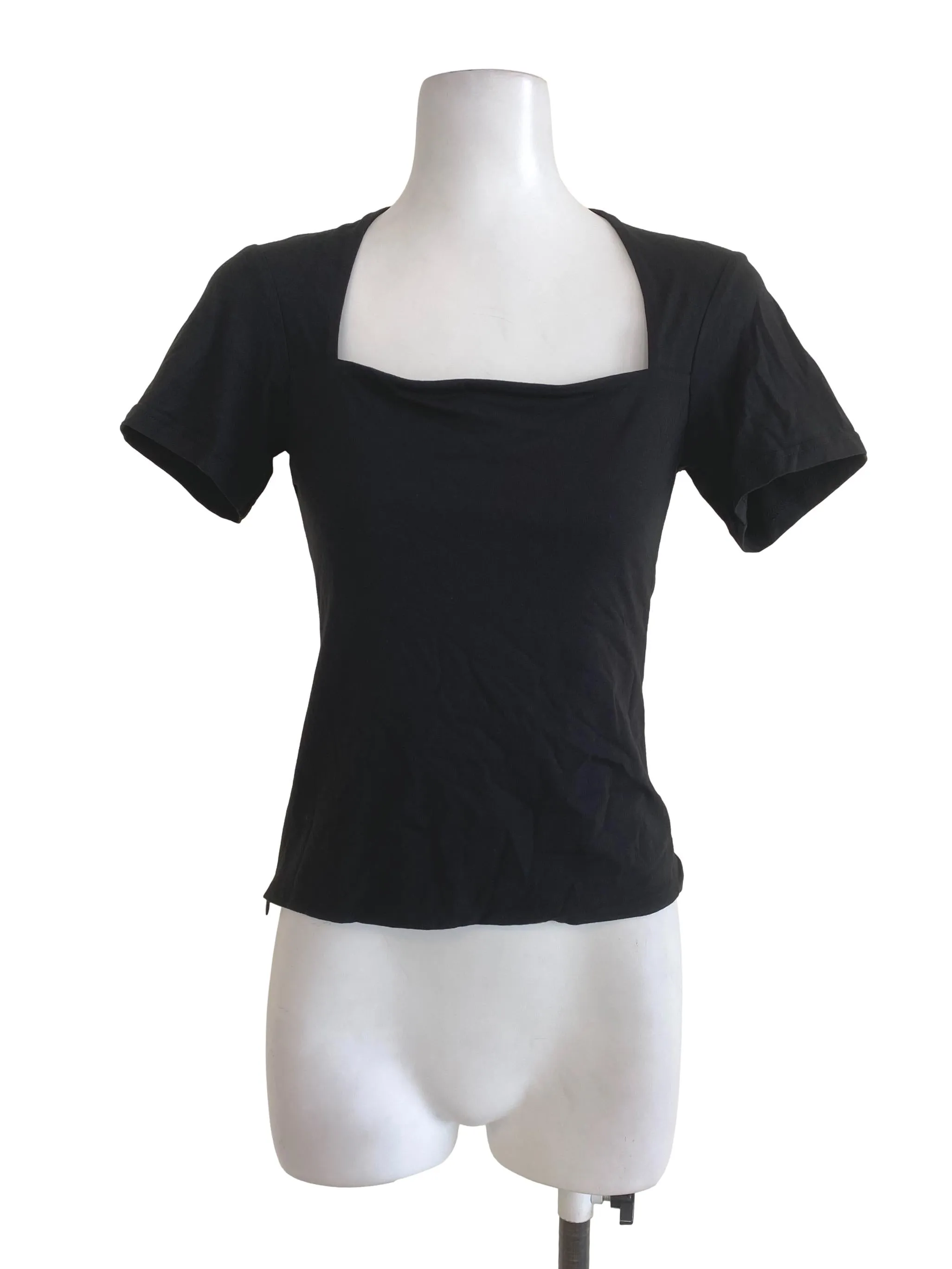 Jet Black Square Neck Top