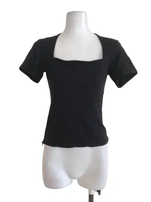 Jet Black Square Neck Top