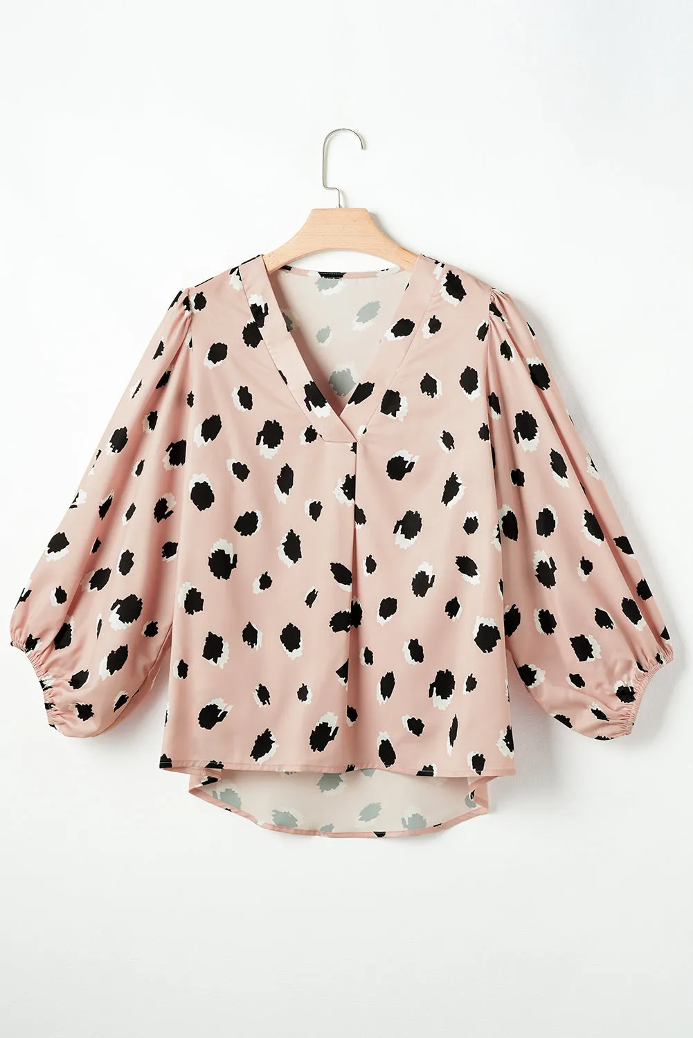 KaleaBoutique Classic Leopard V Neck Bracelet Sleeve Blouse