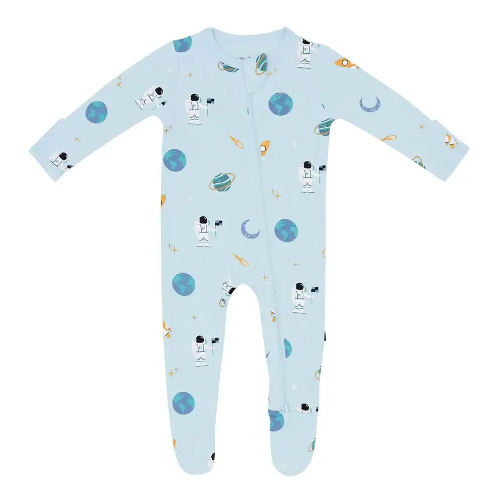 Kyte Baby Printed Zippered Footie in Ice Space